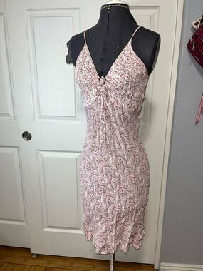 Angie Pink Paisley Mini Dress